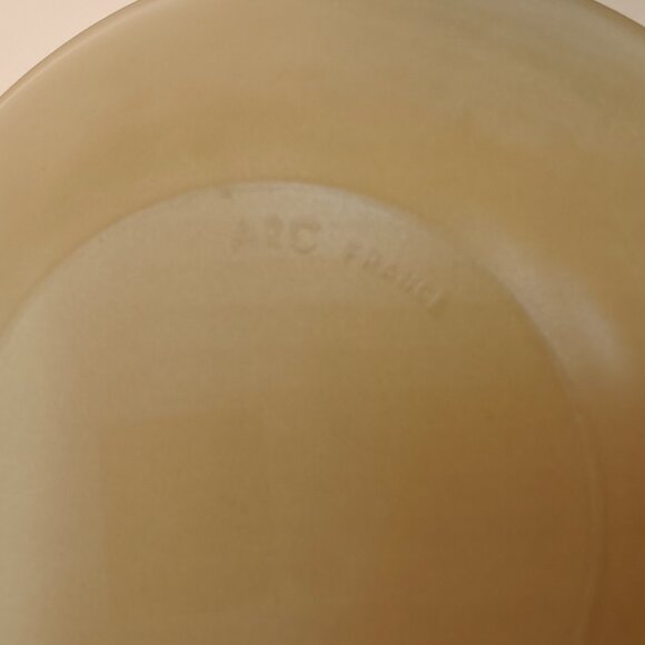 6 Vintage ARC France Glass 6.5” x 1.8” deep Bowls Matte 3 Yellow 3 Blue Set - Picture 5 of 10